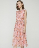 Floral print silk-chiffon dress